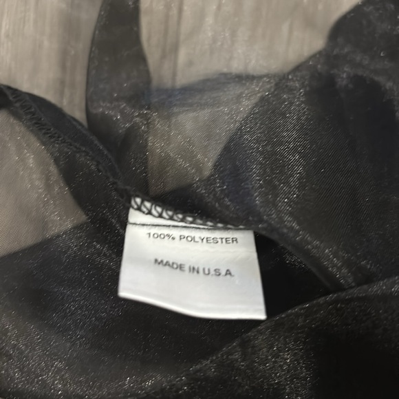 anthropologie sheer Black Back Bow at neck, self tie, Blouse NWOT By Ellender - Picture 14 of 16